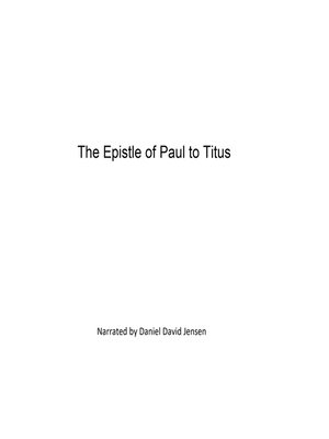 cover image of The Epistle of Paul to Titus